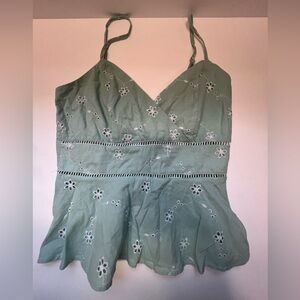 Teal fit and flare top from Francesa’s